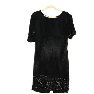Lawrence Kozar Dress Black embellished dress,‎ zipper back Size Small Beautiful